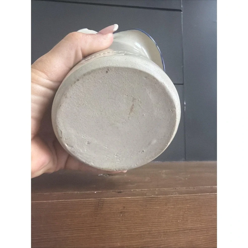 Williamsburg Pottery Stoneware Crock/Vase/Candle Keeper 2000 - 5